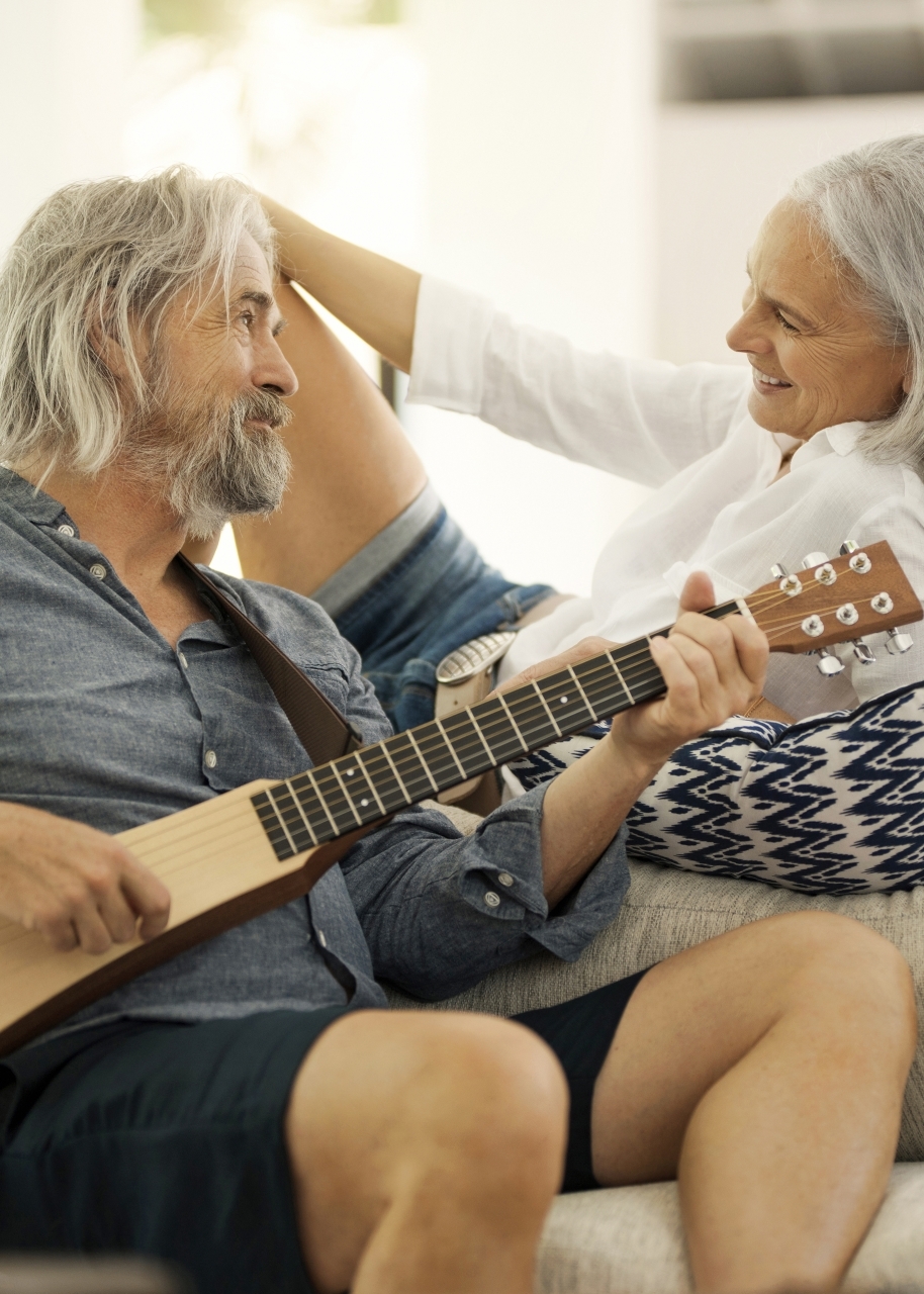 Couple playing music