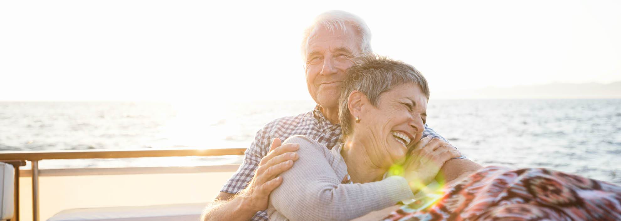 Older couple on boat